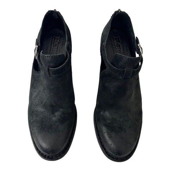 Born Womens Size 9 Black Mendocino Distressed Suede Bootie Ankle Boot - Picture 3 of 8